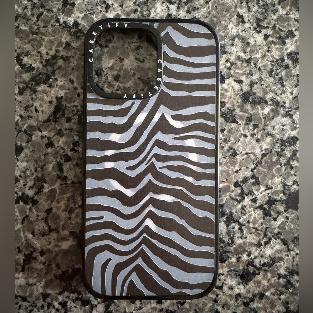 Casetify Monochrome Zebra Pattern iPhone 16 Pro Max Case